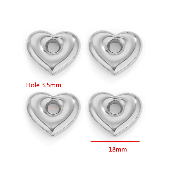 Stainless Steel Heart Fivepointed Star Large Hole Hexagonal Partition Fish Pattern Diy Jewelry Necklace Making Supplies Accessories With Electroplating