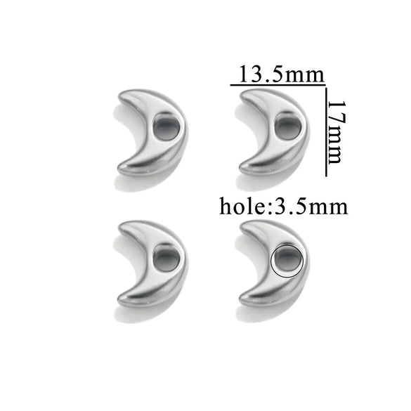 Stainless Steel Heart Fivepointed Star Large Hole Hexagonal Partition Fish Pattern Diy Jewelry Necklace Making Supplies Accessories With Electroplating