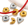 Stainless Steel Heart Fivepointed Star Large Hole Hexagonal Partition Fish Pattern Diy Jewelry Necklace Making Supplies Accessories With Electroplating