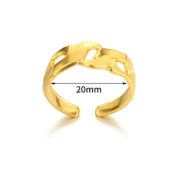 Stainless Steel Heart Geometric Open Ring Jewelry For Men And Women Electroplated