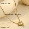Stainless Steel Heart Geometric Pattern Electroplated Pendant Necklace For Women