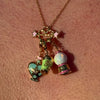 Stainless Steel Heart Geometric Pendant Luggage Chain With Furnace Vacuum Electroplated 18K Gold Color Retention