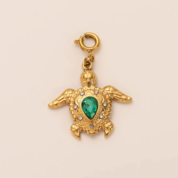 Stainless Steel Heart Geometric Pendant Luggage Chain With Furnace Vacuum Electroplated 18K Gold Color Retention