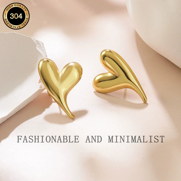 Stainless Steel Heart Geometric Stamping Women's Love Earrings
