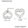 Stainless Steel Heart Geometric Zircon Handinlaid Electroplated Earrings For Women