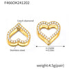 Stainless Steel Heart Geometric Zircon Handinlaid Electroplated Earrings For Women