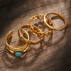 Stainless Steel Heart Hollow Geometric Stacked Style Electroplated Unisex Ring