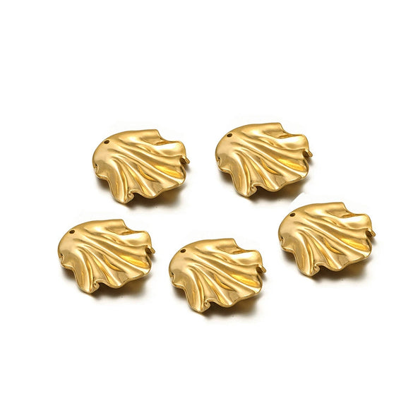 Stainless Steel Heart Leaf Flower Pendant Jewelry For Women With Electroplating Treatment