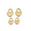 Stainless Steel Heart Lock Hollow Pendant Plated Jewelry Diy Necklace Bracelet Accessory
