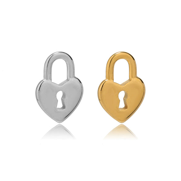 Stainless Steel Heart Lock Hollow Pendant Plated Jewelry Diy Necklace Bracelet Accessory
