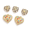 Stainless Steel Heart Love Pattern Electroplated Diy Jewelry Accessories Pendant Earrings Bracelet Necklace