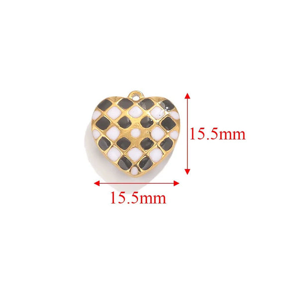 Stainless Steel Heart Love Pattern Electroplated Diy Jewelry Accessories Pendant Earrings Bracelet Necklace
