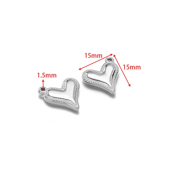 Stainless Steel Heart Love Pendant Electroplated Jewelry Accessories For Necklace And Bracelet