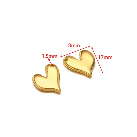 Stainless Steel Heart Love Pendant Electroplated Jewelry Accessories For Necklace And Bracelet