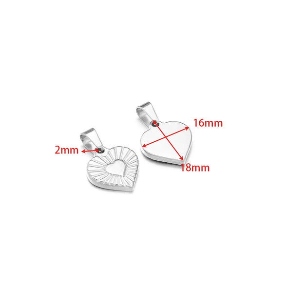 Stainless Steel Heart Love Pendant Electroplated Jewelry Accessories For Necklace And Bracelet
