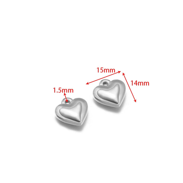 Stainless Steel Heart Love Pendant Electroplated Jewelry Accessories For Necklace And Bracelet