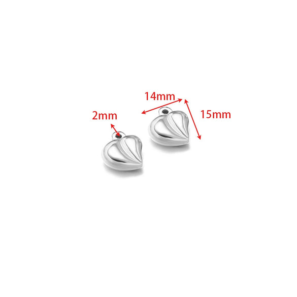 Stainless Steel Heart Love Pendant Electroplated Jewelry Accessories For Necklace And Bracelet