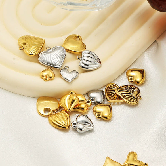 Stainless Steel Heart Love Pendant Electroplated Jewelry Accessories For Necklace And Bracelet