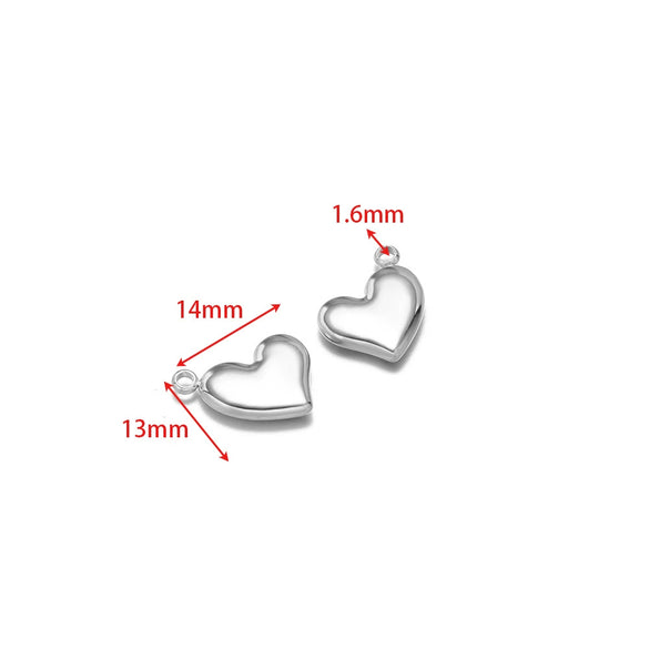 Stainless Steel Heart Love Pendant Electroplated Jewelry Accessories For Necklace And Bracelet