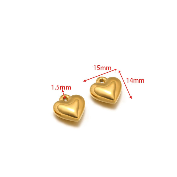 Stainless Steel Heart Love Pendant Electroplated Jewelry Accessories For Necklace And Bracelet
