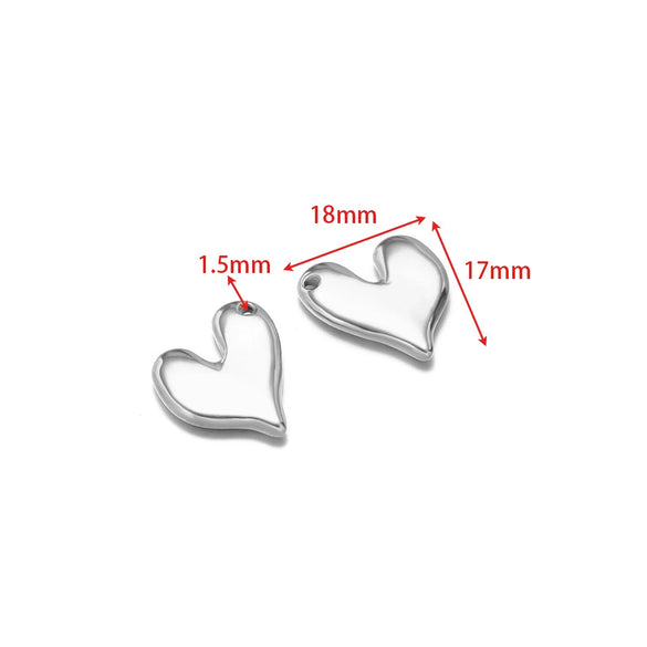Stainless Steel Heart Love Pendant Electroplated Jewelry Accessories For Necklace And Bracelet