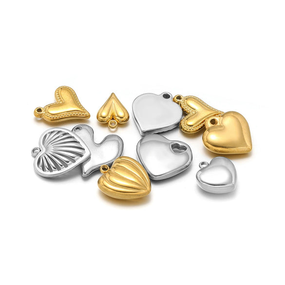 Stainless Steel Heart Love Pendant Electroplated Jewelry Accessories For Necklace And Bracelet