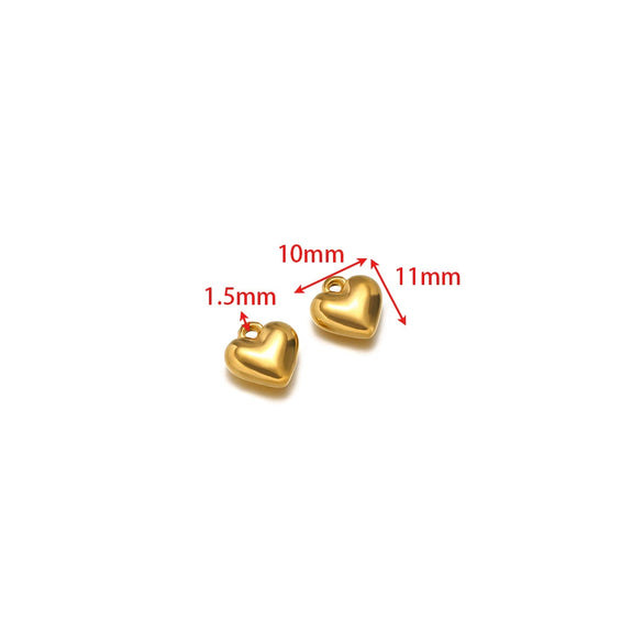 Stainless Steel Heart Love Pendant Electroplated Jewelry Accessories For Necklace And Bracelet