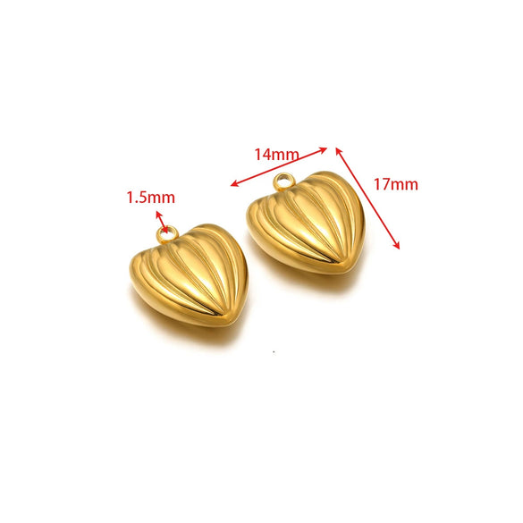 Stainless Steel Heart Love Pendant Electroplated Jewelry Accessories For Necklace And Bracelet