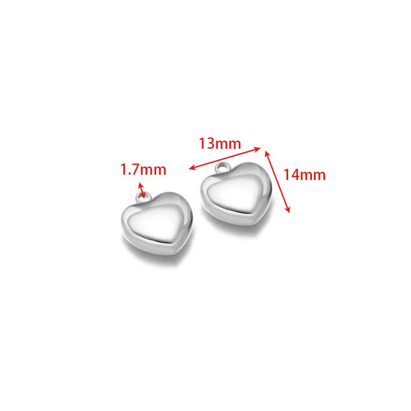 Stainless Steel Heart Love Pendant Electroplated Jewelry Accessories For Necklace And Bracelet
