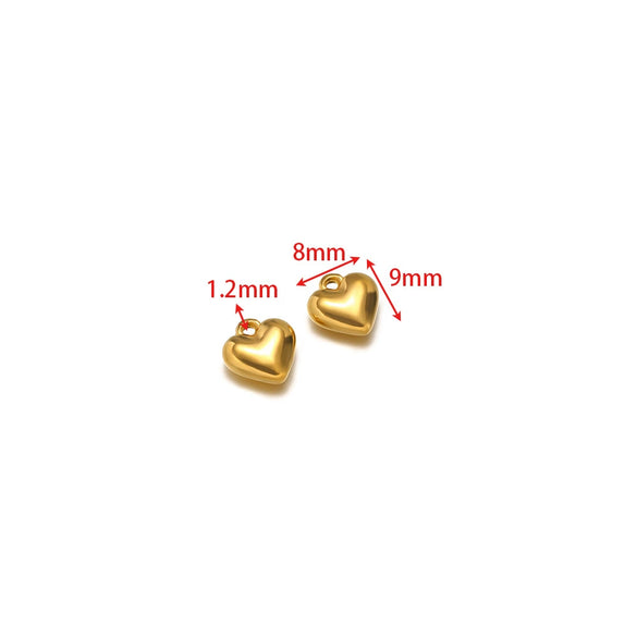 Stainless Steel Heart Love Pendant Electroplated Jewelry Accessories For Necklace And Bracelet