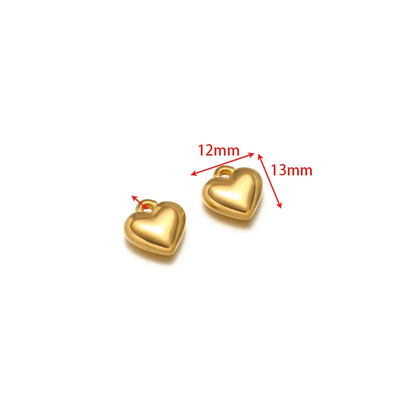 Stainless Steel Heart Love Pendant Electroplated Jewelry Accessories For Necklace And Bracelet