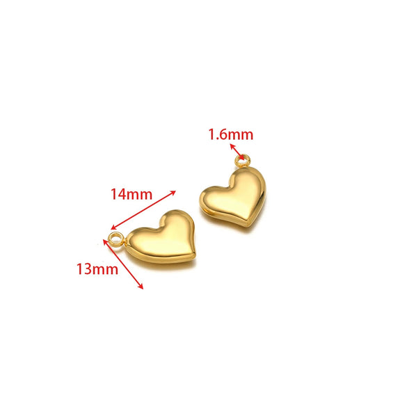 Stainless Steel Heart Love Pendant Electroplated Jewelry Accessories For Necklace And Bracelet