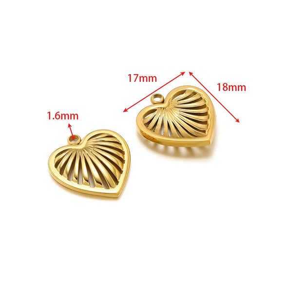 Stainless Steel Heart Love Pendant Electroplated Jewelry Accessories For Necklace And Bracelet