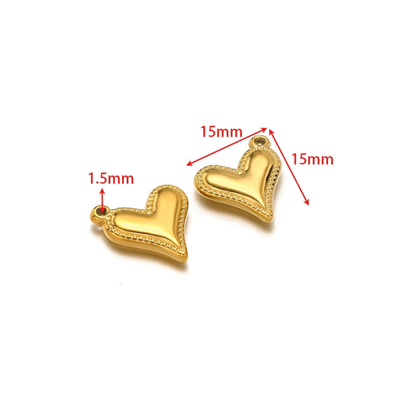 Stainless Steel Heart Love Pendant Electroplated Jewelry Accessories For Necklace And Bracelet