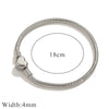 Stainless Steel Heart Pattern Beads Bracelet With Openable Snake Chain And Electroplating Treatment