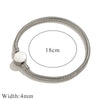 Stainless Steel Heart Pattern Beads Bracelet With Openable Snake Chain And Electroplating Treatment
