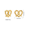 Stainless Steel Heart Pattern Cold Style Electroplated Female Ear Stud Earrings