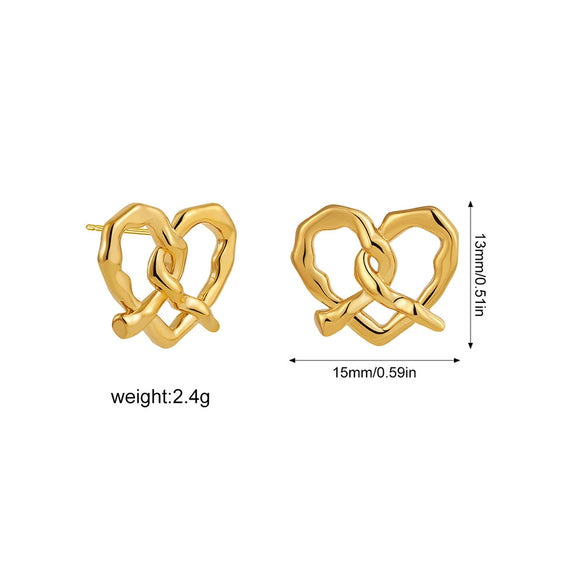 Stainless Steel Heart Pattern Cold Style Electroplated Female Ear Stud Earrings