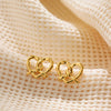 Stainless Steel Heart Pattern Cold Style Electroplated Female Ear Stud Earrings