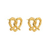 Stainless Steel Heart Pattern Cold Style Electroplated Female Ear Stud Earrings