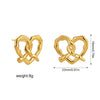 Stainless Steel Heart Pattern Cold Style Electroplated Female Ear Stud Earrings