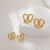 Stainless Steel Heart Pattern Cold Style Electroplated Female Ear Stud Earrings