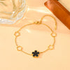 Stainless Steel Heart Pattern Hollow Women's Light Luxury Five Leaf Clover Foot Ring And Foot Chain