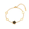 Stainless Steel Heart Pattern Hollow Women's Light Luxury Five Leaf Clover Foot Ring And Foot Chain