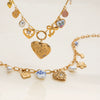 Stainless Steel Heart Pendant Clavicle Chain Women's Necklace With Electroplating Process