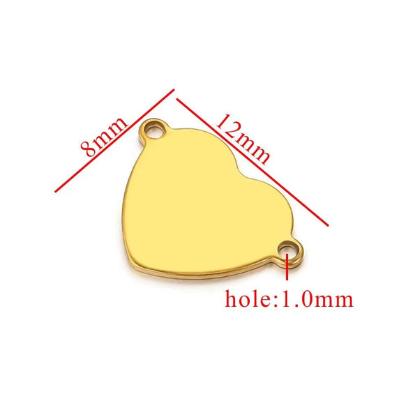 Stainless Steel Heart Pendant Electroplated Handmade Jewelry