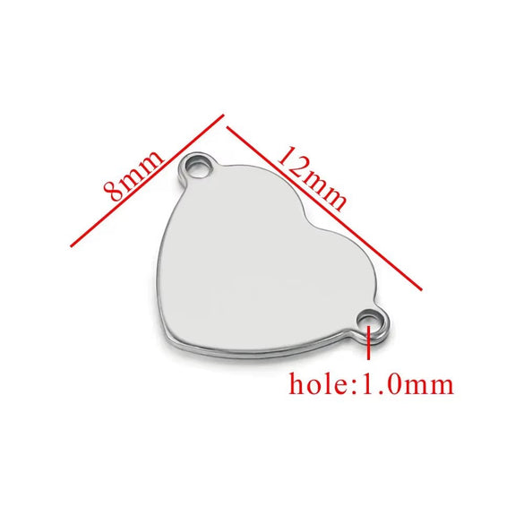 Stainless Steel Heart Pendant Electroplated Handmade Jewelry