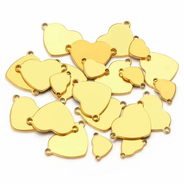 Stainless Steel Heart Pendant Electroplated Handmade Jewelry
