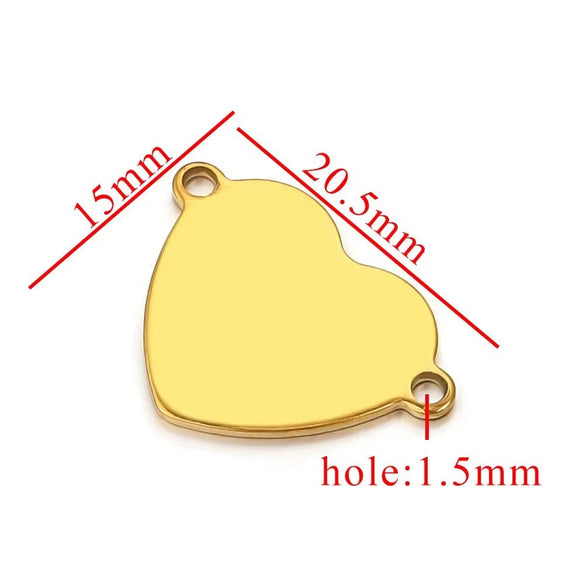 Stainless Steel Heart Pendant Electroplated Handmade Jewelry
