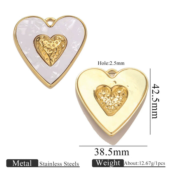 Stainless Steel Heart Pendant Electroplating Jewelry Accessories For Diy Necklace And Bracelet